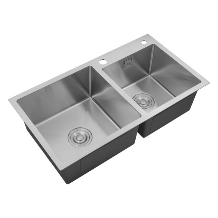 Кухонна мийка подвійна KRONER 78 * 43 + корзина Кухонна мийка подвійна KRONER 78 * 43 + корзина