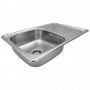 Кухонна мийка KRONER 78*48 см Нержавіюча сталь (0.8 мм) Сатин Кухонна мийка KRONER 78*48 см Нержавіюча сталь (0.8 мм) Сатин