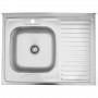 Кухонна мийка накладна KRONER 60*80 см Сатин (права/ліва)(0.6 мм)
