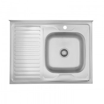 Кухонна мийка накладна KRONER 60*80 см Сатин (права/ліва)(0.6 мм)
