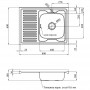 Кухонна мийка накладна KRONER 60*80 см Сатин (права/ліва)(0.6 мм)