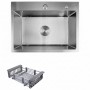 Кухонна мийка KRONER 58*43 см Нержавіюча сталь (3.0/1.0) + корзина Кухонна мийка KRONER 58*43 см Нержавіюча сталь (3.0/1.0) + корзина