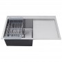 Кухонна мийка KRONER 78*49 см Нержавіюча сталь (права/ліва)(3.0/1.0) + корзина