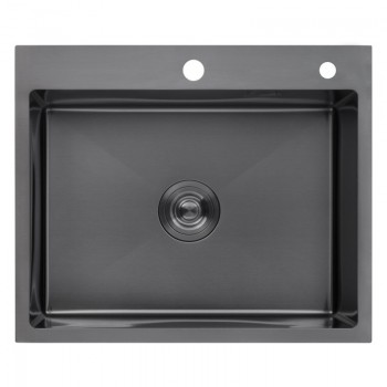 Кухонна мийка KRONER 60*50 см Чорний (3.0/1.0)