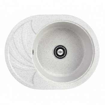 Кухонна мийка гранітна LAVELLI Karina 60*47 см WH+BL