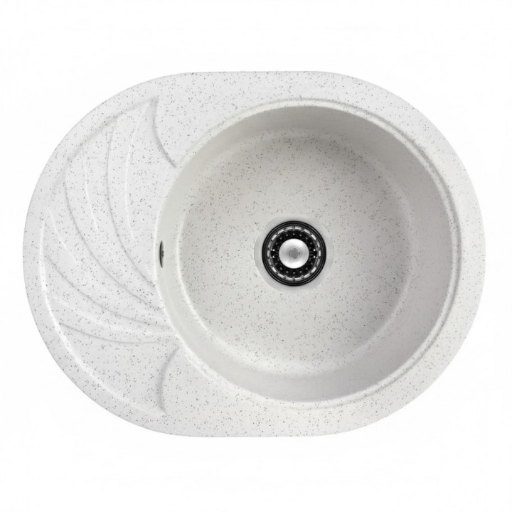 Кухонна мийка гранітна LAVELLI Karina 60*47 см WH+BL Кухонна мийка гранітна LAVELLI Karina 60*47 см WH+BL