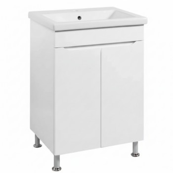 Тумбочка з умивальником Комо 60 Ручки біла вставка