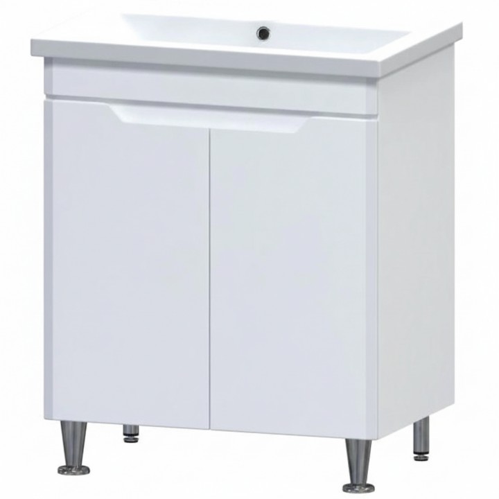 Тумбочка з умивальником Комо 70 Ручки біла вставка