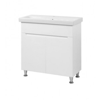 Тумбочка з умивальником Комо 80 Ручки біла вставка