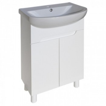 Тумбочка з умивальником Лібра 60 Ручки біла вставка