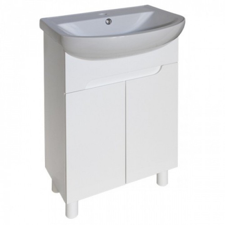 Тумбочка з умивальником Лібра 60 Ручки біла вставка