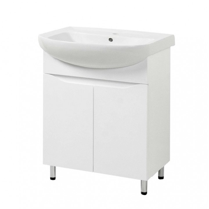 Тумбочка з умивальником Проксі 60 Ручки біла вставка