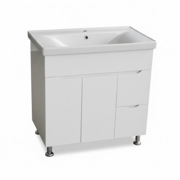 Тумбочка з умивальником Сава 80 з дверками Ручки біла вставка