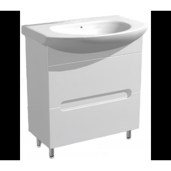 Тумбочка з умивальником Руна 70 Ручки біла вставка