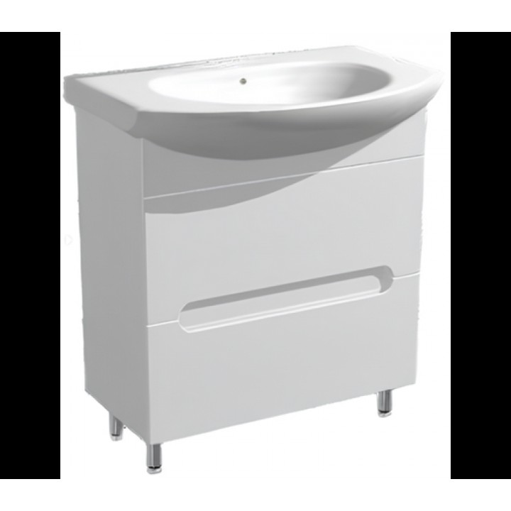Тумбочка з умивальником Руна 70 Ручки біла вставка