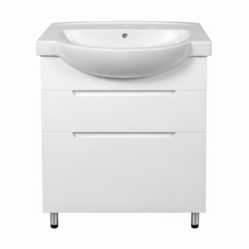 Тумбочка з умивальником Фрея 65 Ручки біла вставка