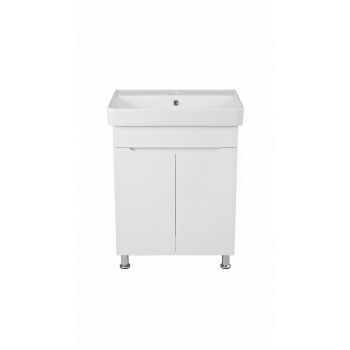 Тумбочка з умивальником Зен 60 Т-1 Ручки біла вставка