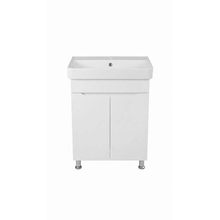 Тумбочка з умивальником Зен 60 Т-1 Ручки біла вставка