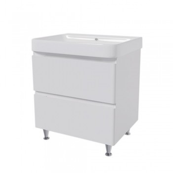 Тумбочка з умивальником Зен 60 Т-4 Ручки біла вставка